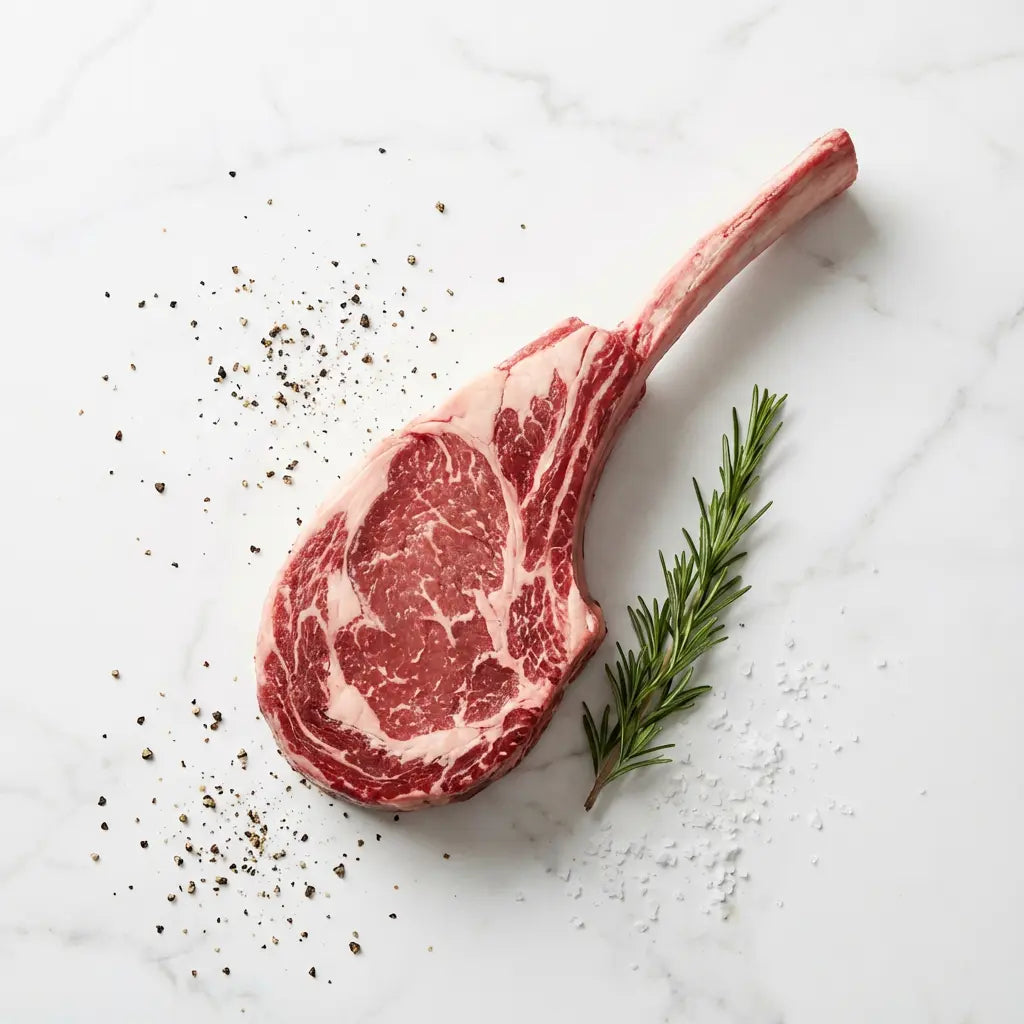 Steak With Tomahawk Bone In Ribeye Beef Tomahawk Steak