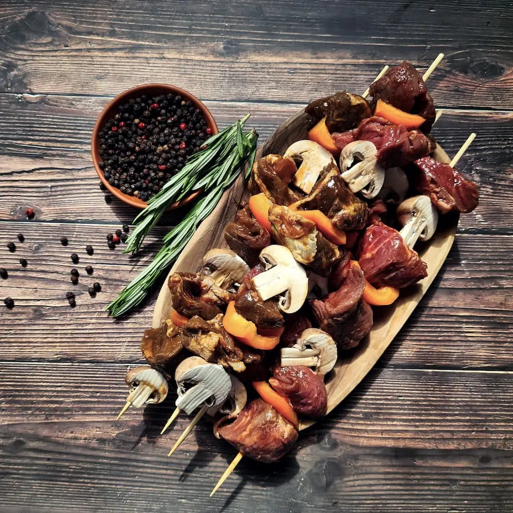 BBQ curried beef kebabs