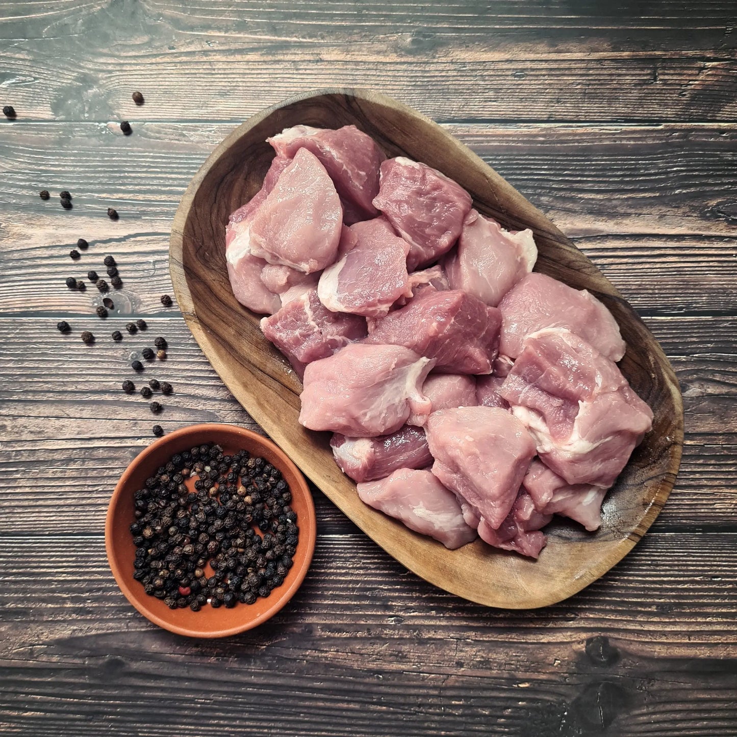 Diced pork seared until browned and ready to simmer for curry or stew – Uncle Beef Butchers
