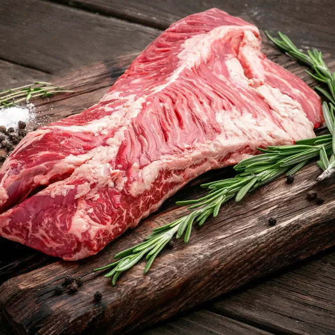 Butcher-cut hanger steak (onglet) ready to sear – Uncle Beef Butchers