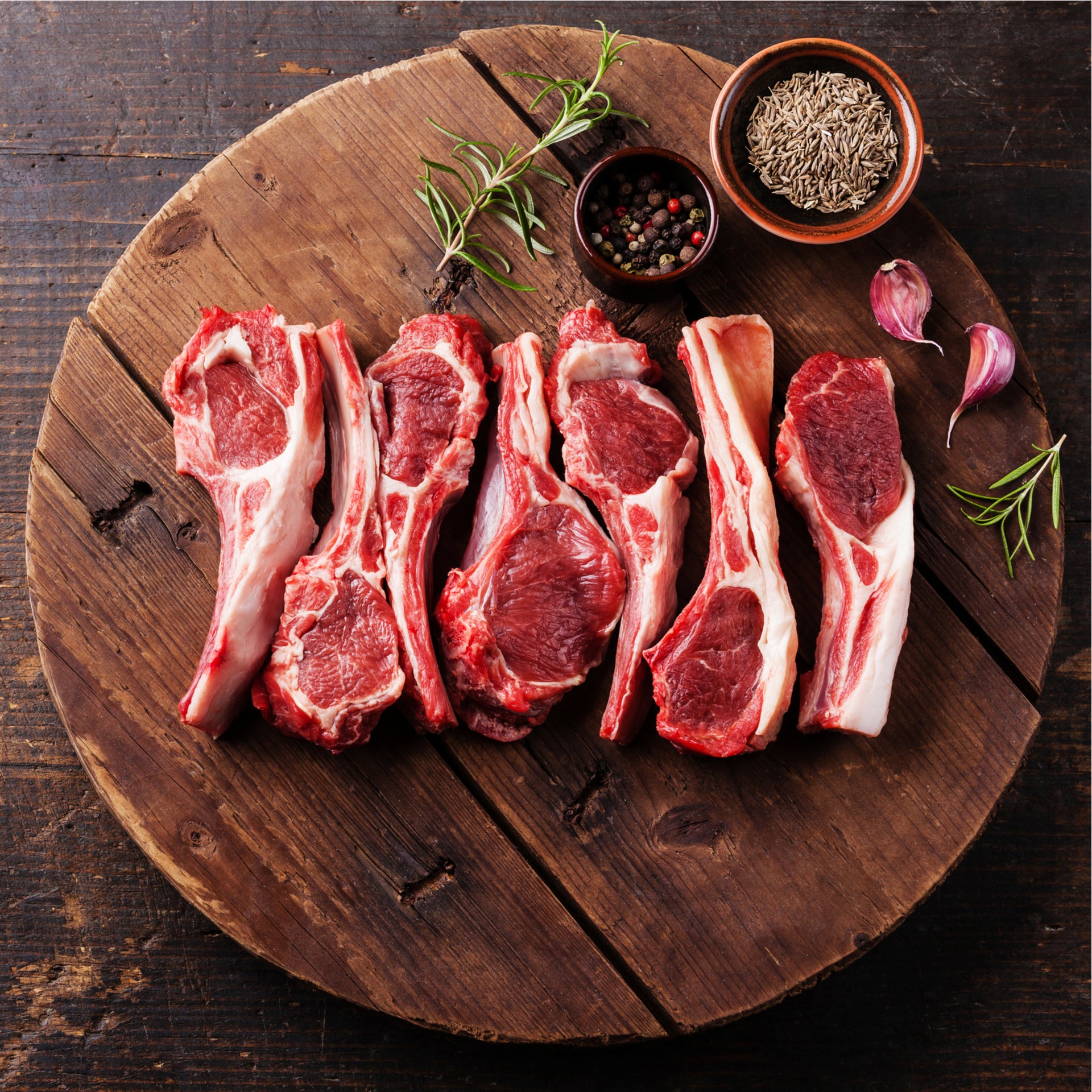 Lamb cutlets (rib chops) seared to a golden crust with rosemary butter, resting before serving – Uncle Beef Butchers